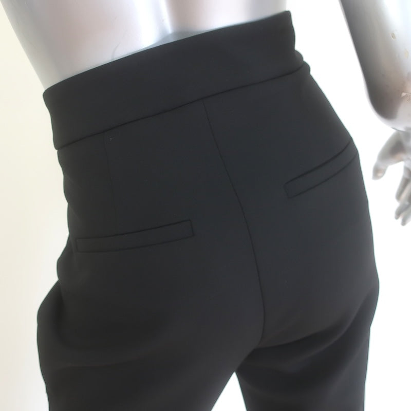 Veronica Beard Renzo Clean Waistband Slim Leg Pants Black Stretch Suiting Size 8