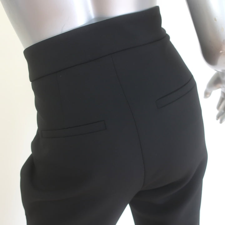 Veronica Beard Renzo Clean Waistband Slim Leg Pants Black Stretch Suiting Size 8