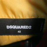 Dsquared2 Buffalo Plaid Leather Elbow Patch Jacket Red/Black Wool Size 42