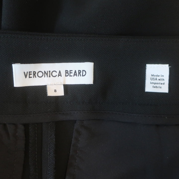 Veronica Beard Renzo Clean Waistband Slim Leg Pants Black Stretch Suiting Size 8