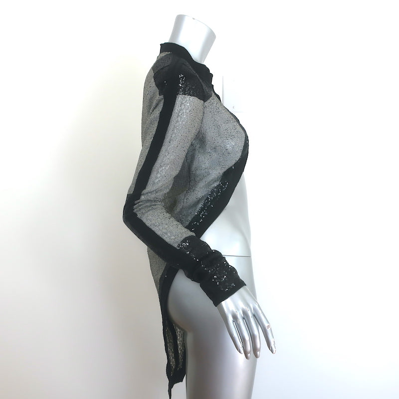 Balenciaga 2010 Sequined Shrug Jacket Gray &amp; Black Silk Size 38