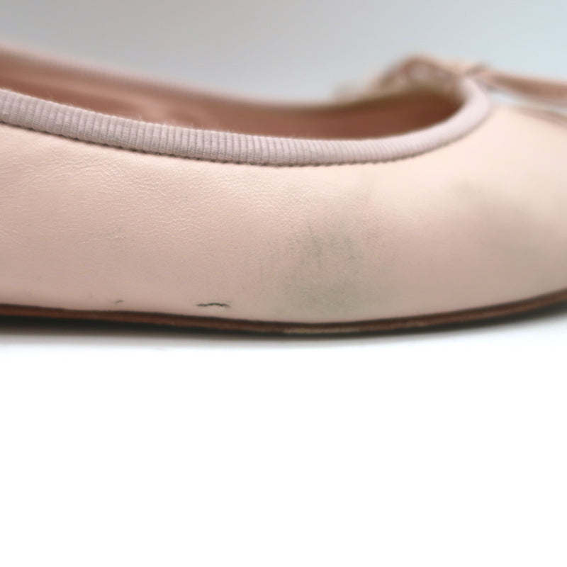 Chanel Coco Jazz Cap Toe Ballet Flats Light Pink Leather &amp; Beige Patent Size 37
