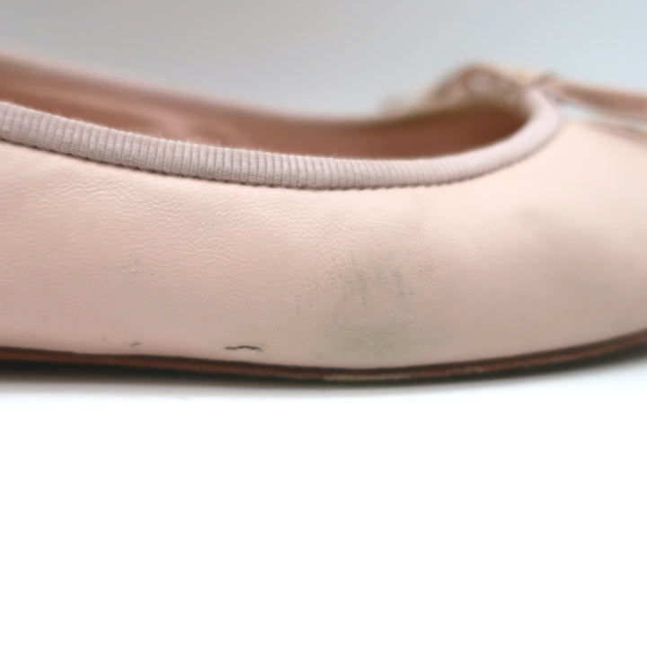 Chanel Coco Jazz Cap Toe Ballet Flats Light Pink Leather &amp; Beige Patent Size 37