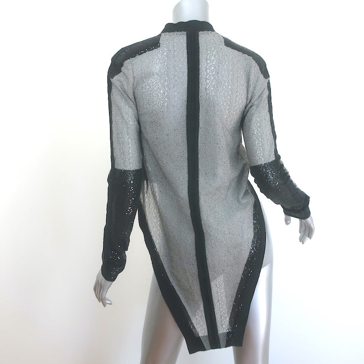Balenciaga 2010 Sequined Shrug Jacket Gray &amp; Black Silk Size 38
