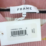 FRAME Baja Striped Ribbed Knit Midi Dress Citrine/Multi Size Medium NEW