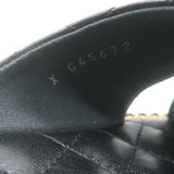 Chanel Chain CC Quilted Crisscross Slide Sandals Black Lambskin Leather Size 39