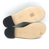 Chanel Chain CC Quilted Crisscross Slide Sandals Black Lambskin Leather Size 39