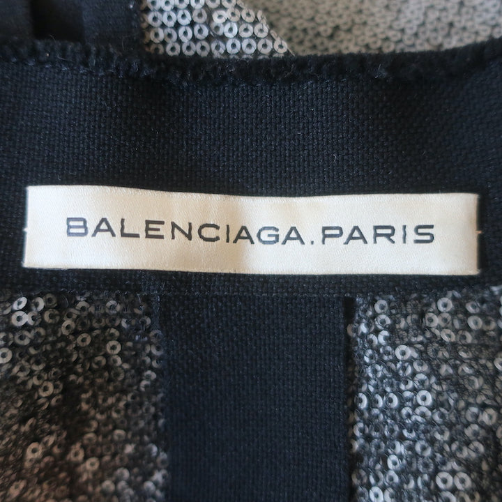 Balenciaga 2010 Sequined Shrug Jacket Gray &amp; Black Silk Size 38