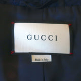 Gucci Crystal-Embellished Striped Boucle Jacket Red/Navy Cotton-Blend Size 44