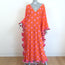 Pitusa Polka Dot Sevillana Ruffled Maxi Dress Orange/Pink Size Petite NEW