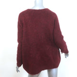 Uma Wang Oversized Crewneck Sweater Burgundy Stretch Mohair Size Small