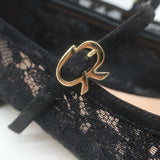 Gianvito Rossi Claudia Lace Pointed Toe Ballet Flats Black Size 39