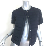 Brunello Cucinelli Monili-Trim Short Sleeve Down Puffer Jacket Black Size 42