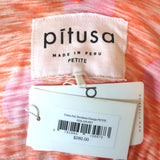 Pitusa Polka Dot Sevillana Ruffled Maxi Dress Orange/Pink Size Petite NEW