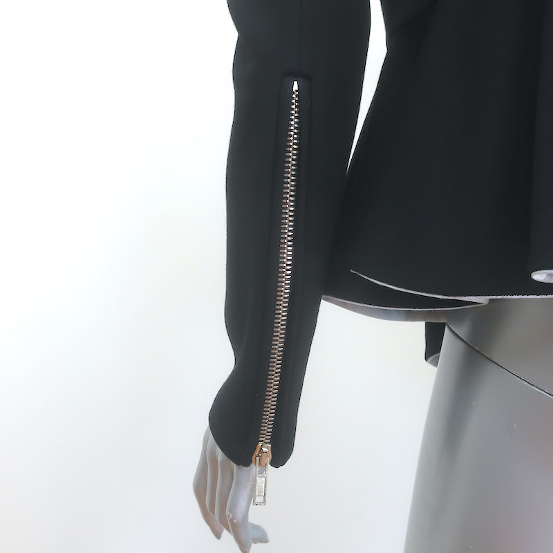 Givenchy Two-Tone Cascade Ruffle Peplum Jacket Black/White Size 42