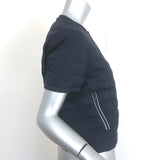 Brunello Cucinelli Monili-Trim Short Sleeve Down Puffer Jacket Black Size 42