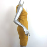 Balenciaga Sleeveless Mini Dress Mustard Stretch Crepe Size 38