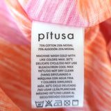 Pitusa Polka Dot Sevillana Ruffled Maxi Dress Orange/Pink Size Petite NEW