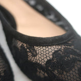 Gianvito Rossi Claudia Lace Pointed Toe Ballet Flats Black Size 39
