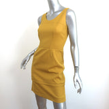 Balenciaga Sleeveless Mini Dress Mustard Stretch Crepe Size 38