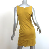 Balenciaga Sleeveless Mini Dress Mustard Stretch Crepe Size 38