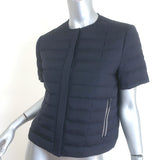 Brunello Cucinelli Monili-Trim Short Sleeve Down Puffer Jacket Black Size 42