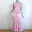 ANDREEVA Sleeveless Midi Dress with Feathers Pink Floral Knit Size US 8 NEW