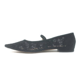 Gianvito Rossi Claudia Lace Pointed Toe Ballet Flats Black Size 39