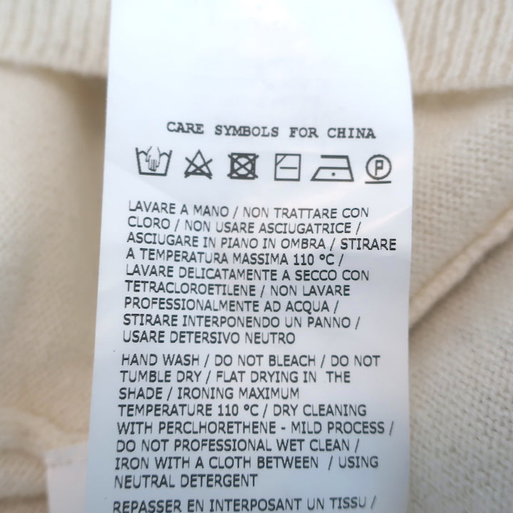 Max Mara Kuban Cashmere Logo Intarsia Sweater Cream Size Extra Large