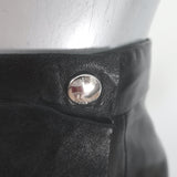 Givenchy Zip-Front Ruffled Leather Pencil Skirt Black Size 38