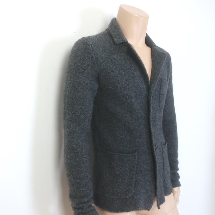 James Perse Unstructured Brushed-Knit Blazer Charcoal Size 0 Three-Button Jacket