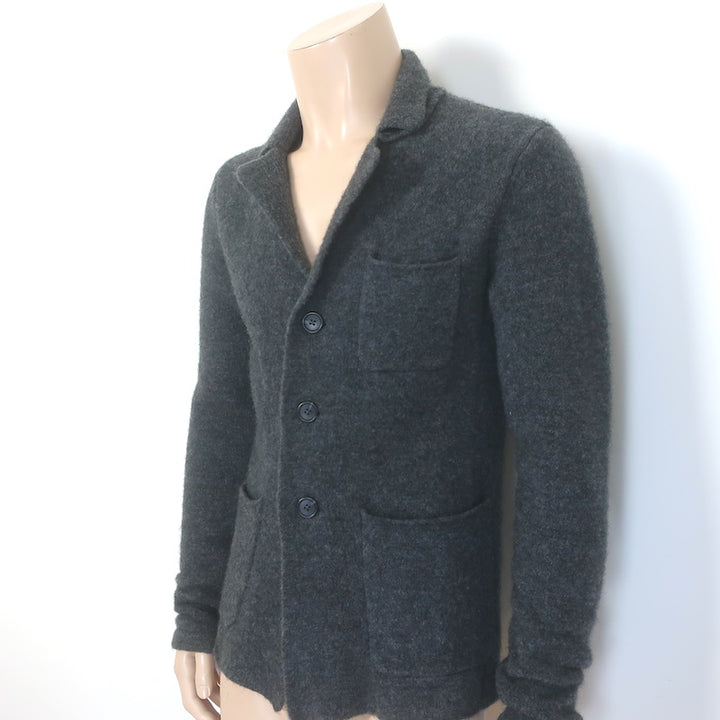 James Perse Unstructured Brushed-Knit Blazer Charcoal Size 0 Three-Button Jacket