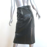 Givenchy Zip-Front Ruffled Leather Pencil Skirt Black Size 38