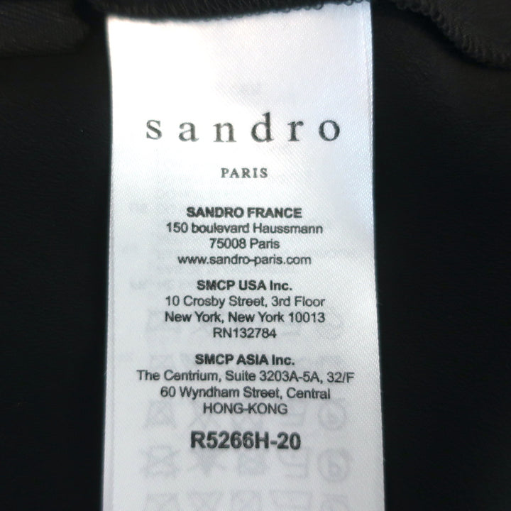 Sandro Wendy Tattoo Print Mini Dress Black Silk Size 2