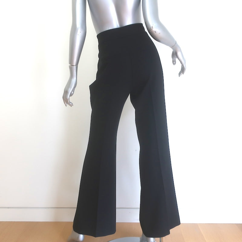 Veronica Beard Lebone Wide Leg Pants Black Stretch Suiting Size 6