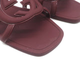 Gucci Palma Interlocking G Slide Sandals Burgundy Rubber Size 39