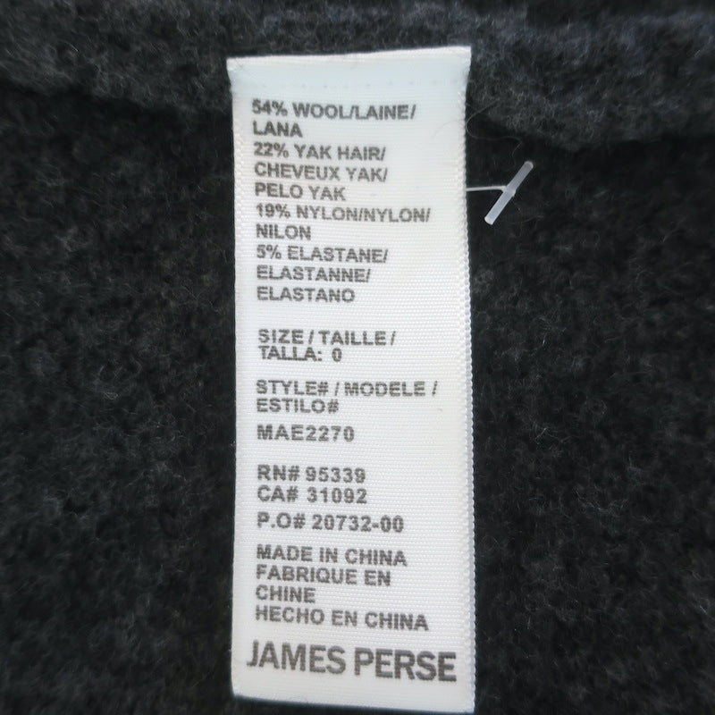 James Perse Unstructured Brushed-Knit Blazer Charcoal Size 0 Three-Button Jacket