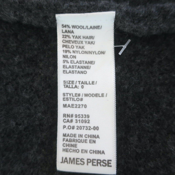 James Perse Unstructured Brushed-Knit Blazer Charcoal Size 0 Three-Button Jacket
