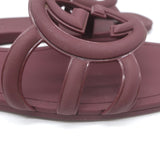 Gucci Palma Interlocking G Slide Sandals Burgundy Rubber Size 39
