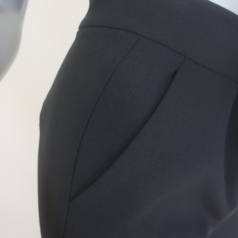Veronica Beard Lebone Wide Leg Pants Black Stretch Suiting Size 6
