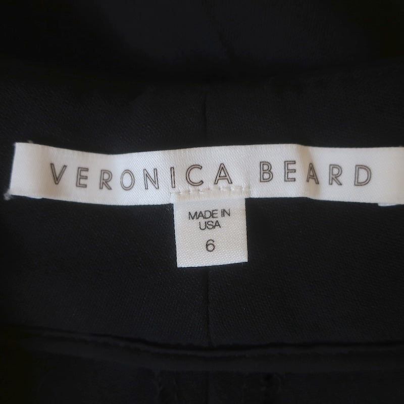 Veronica Beard Lebone Wide Leg Pants Black Stretch Suiting Size 6