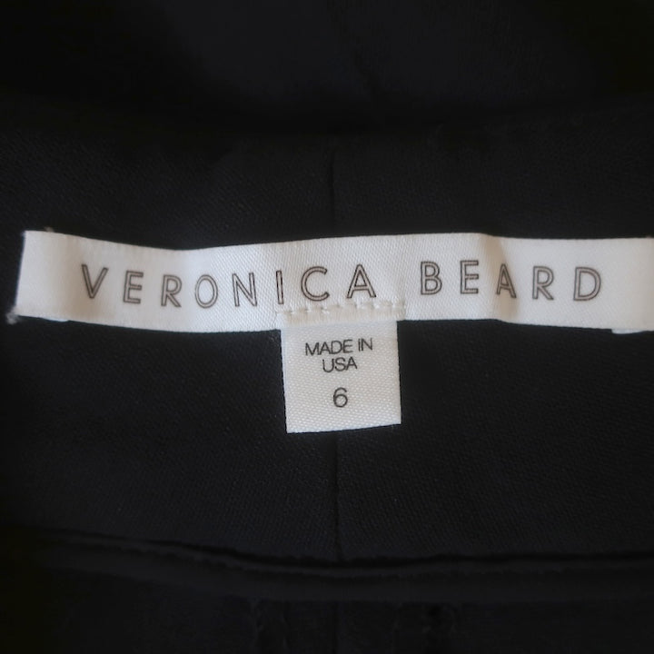 Veronica Beard Lebone Wide Leg Pants Black Stretch Suiting Size 6