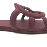 Gucci Palma Interlocking G Slide Sandals Burgundy Rubber Size 39