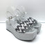 Madison Maison Woven Platform Wedge Sandals Silver Size 38 Ankle Strap Heels