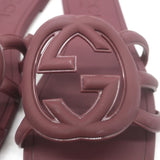 Gucci Palma Interlocking G Slide Sandals Burgundy Rubber Size 39