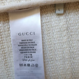 Gucci Contrast-Trimmed Tweed Short Sleeve Cardigan Cream/Black Size Large