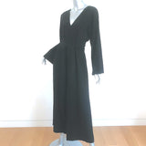 Jenni Kayne Kate Tie-Waist Maxi Dress Black Crepe Size Medium