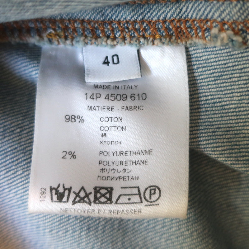 Givenchy Ruffled Denim Asymmetric Zipped Skirt Blue Size 40