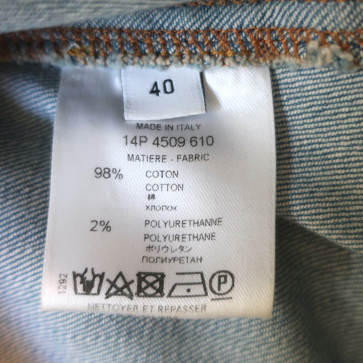 Givenchy Ruffled Denim Asymmetric Zipped Skirt Blue Size 40