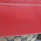 Gucci GG Supreme Double Pocket Belt Bag Beige Canvas & Red Leather Crossbody